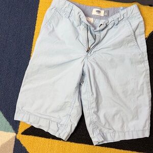 Blue Flat Front Casual Shorts